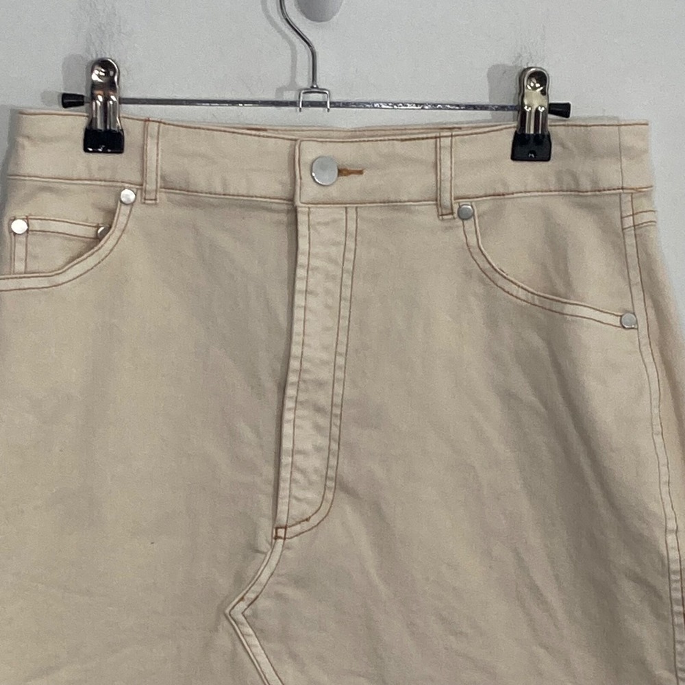 Anthropologie Pilcro Womens Skirt Size 6 Cream Denim Mini Light Academia - Picture 2 of 13